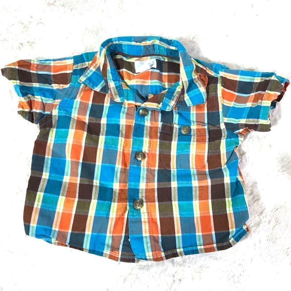 The Children's Place Infant's Button Down Plaid Shirt Size 3-6M